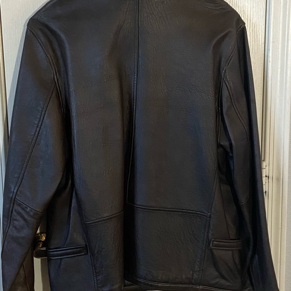 Men’s Vintage Leather Bomber Jacket - Picture 4 of 6